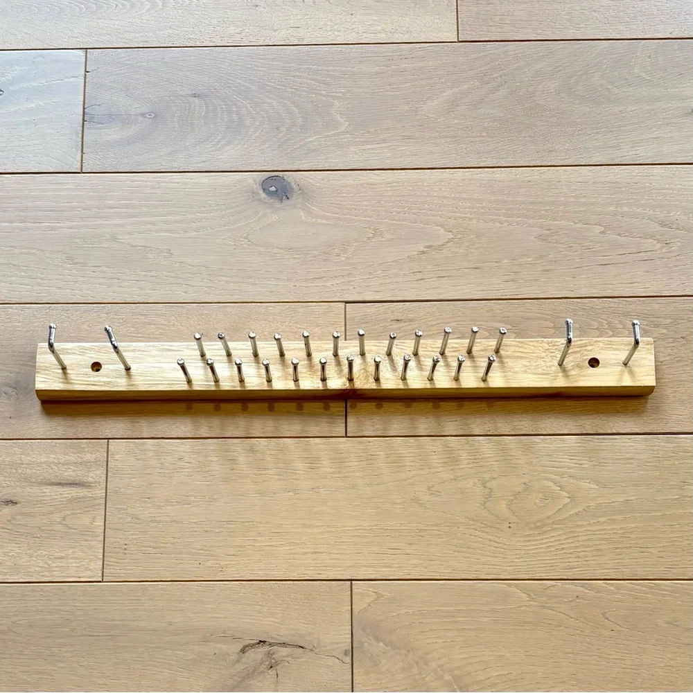 Wood Metal Tie Belt Rack Organizer Necklace Jewelry Display Wall Mounted Holder